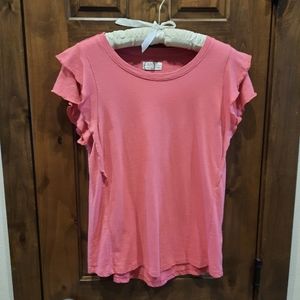 Maurices 24/7 Solid Ruffle Sleeve Tee
